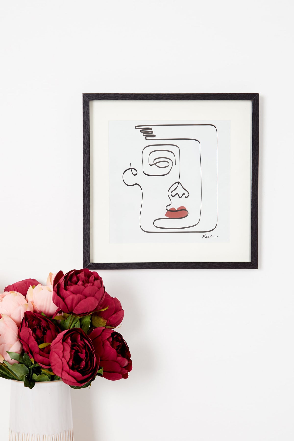 Large Abstract Square Swirl Face Wall Art