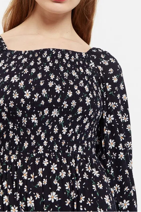 Loe Daisy Drop Bardot Midi Dress - Detail 1
