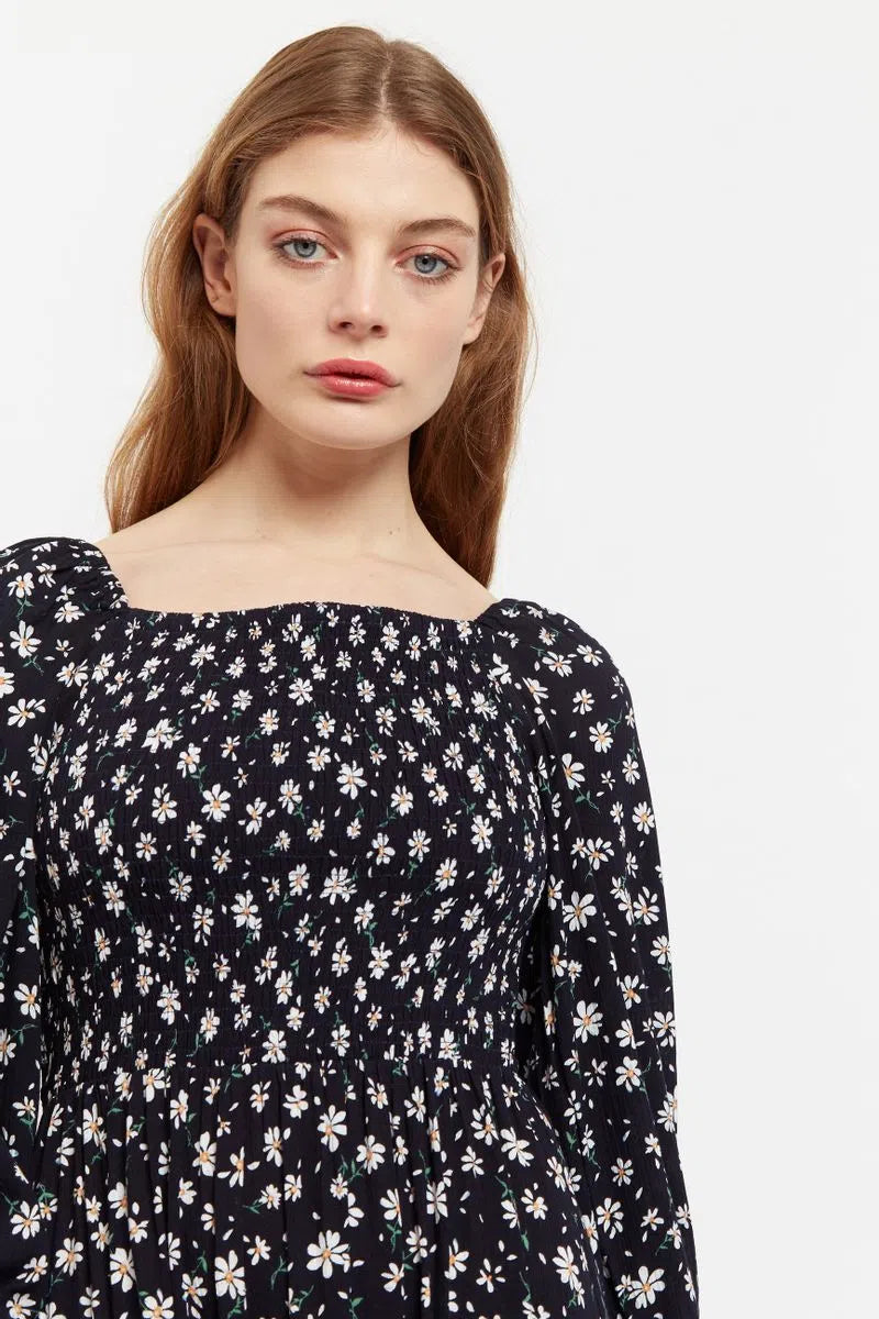 Loe Daisy Drop Bardot Midi Dress