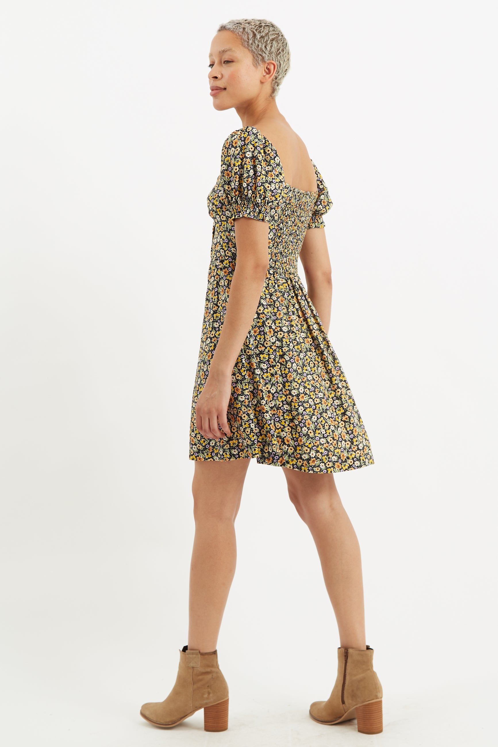 Luiza Santa Fe Floral Front Tie Mini Dress