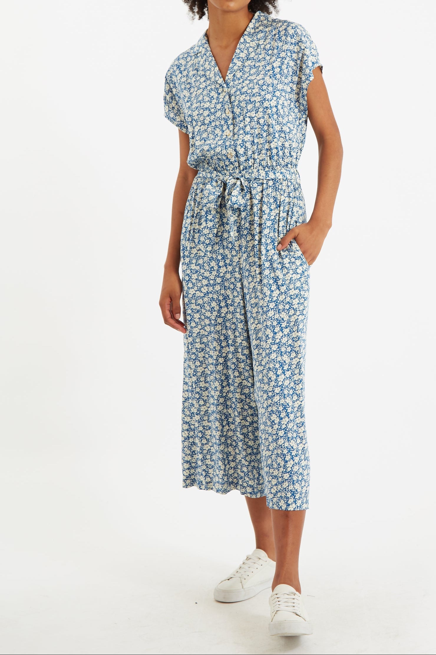 Mafalda Periwinkle Cropped Jumpsuit - Detail 1