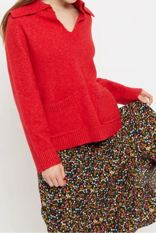 Margina Collared 2 Pocket Sweater - Styled