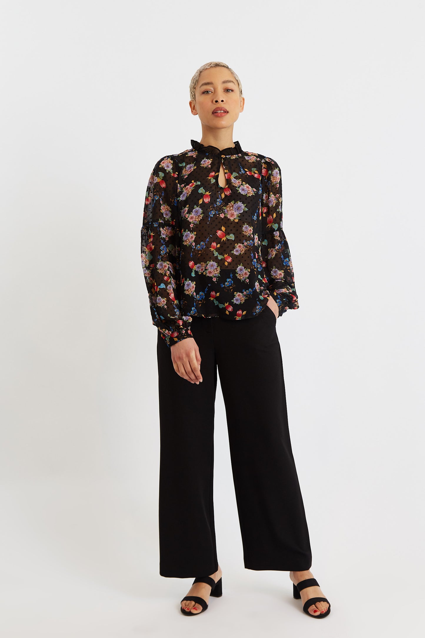 Louche Masha Carpathian Florals Print Long Sleeve Blouse