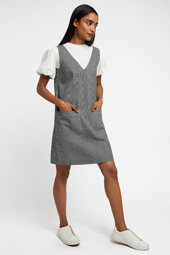 Louche Max Ticking Stripe Mini Dress