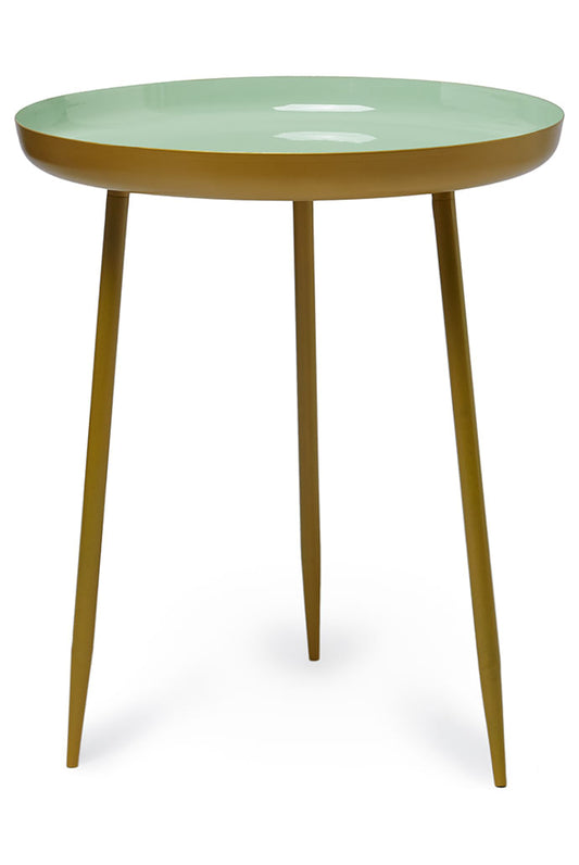 Enamel Mint Green Side Table Medium