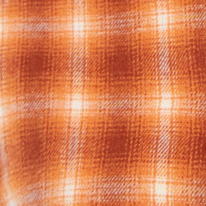 Louche Meriam Check Shacket - Rust - Fabric & Print Detail