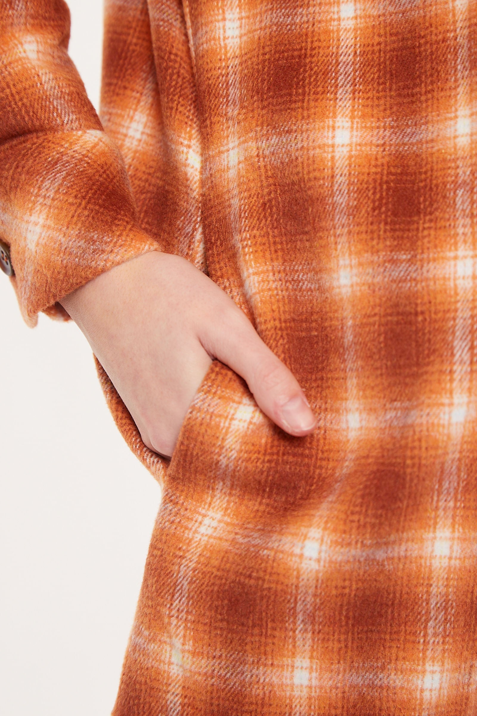 Louche Meriam Check Shacket - Rust - Detail 2