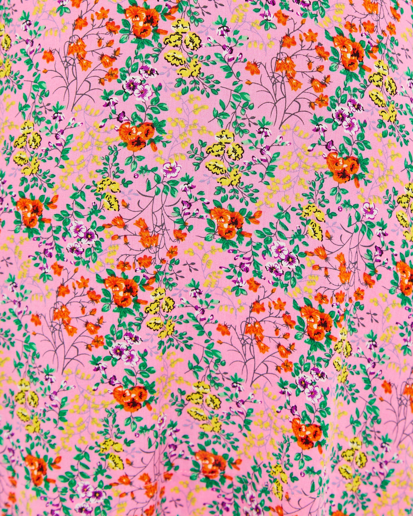 Louche Merle Flower Show Print V Neck Short Sleeve Tea Dress Pink