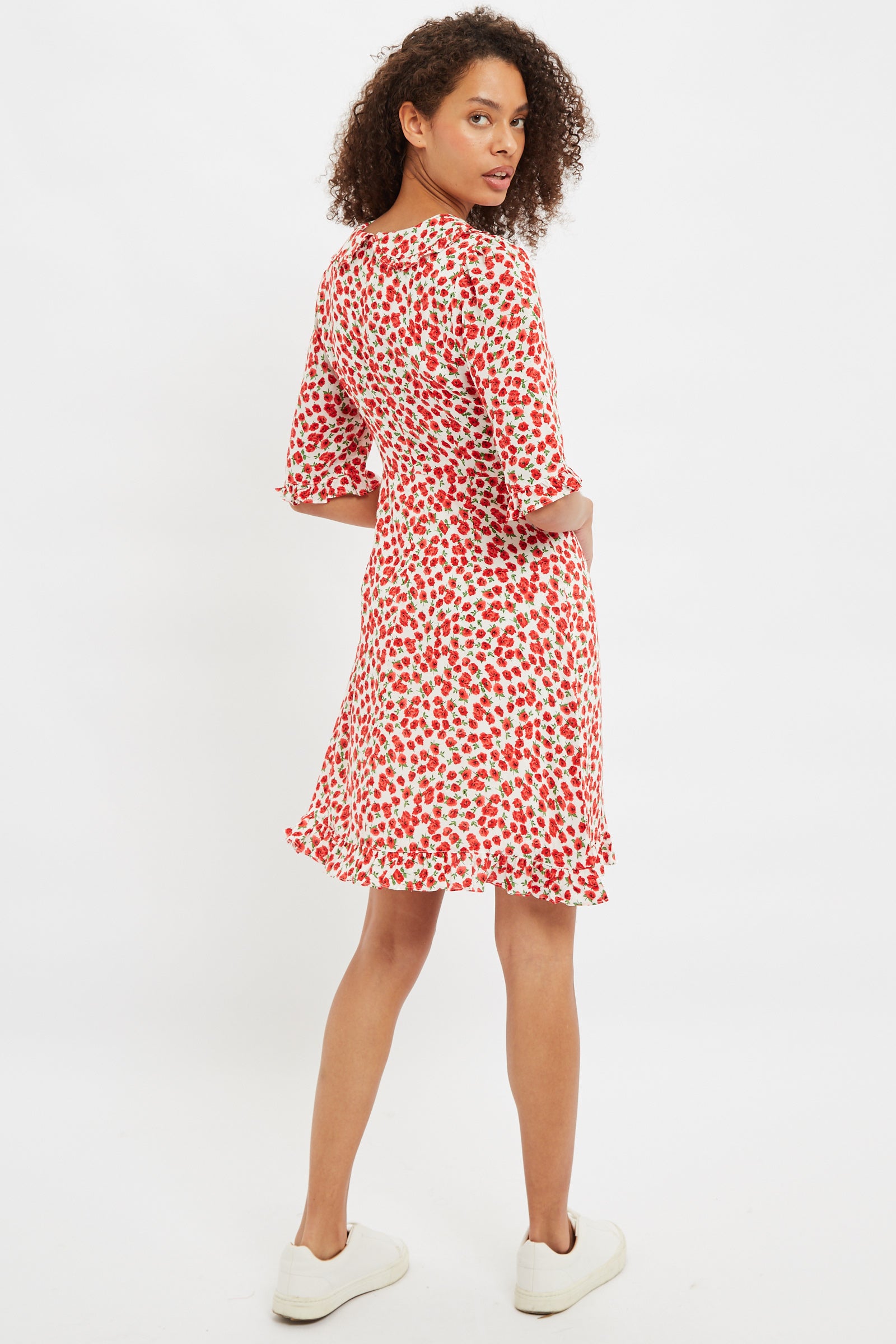 Louche Myfanwy Roses Roses Print Short Sleeve Mini Dress