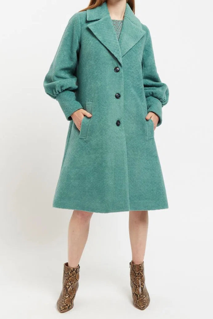Mischa Statement Sleeve Coat Green - Detail 1