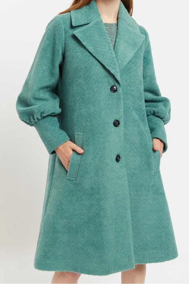 Mischa Statement Sleeve Coat Green