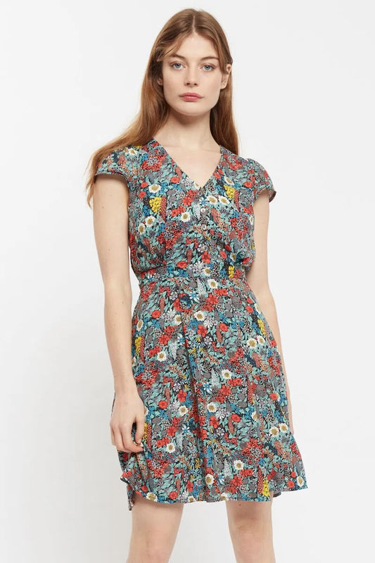 Cathleen Floret Print Mini Tea Dress