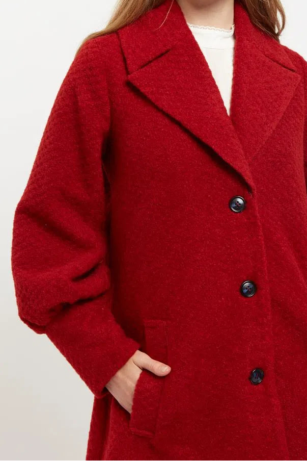 Mischa Statement Sleeve Coat Red