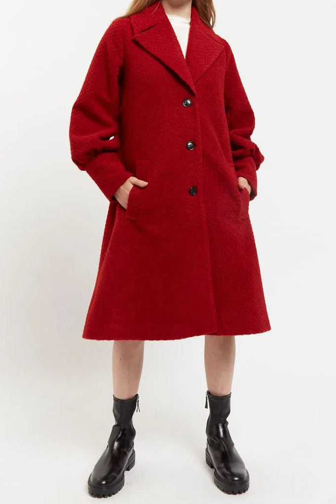 Mischa Statement Sleeve Coat Red