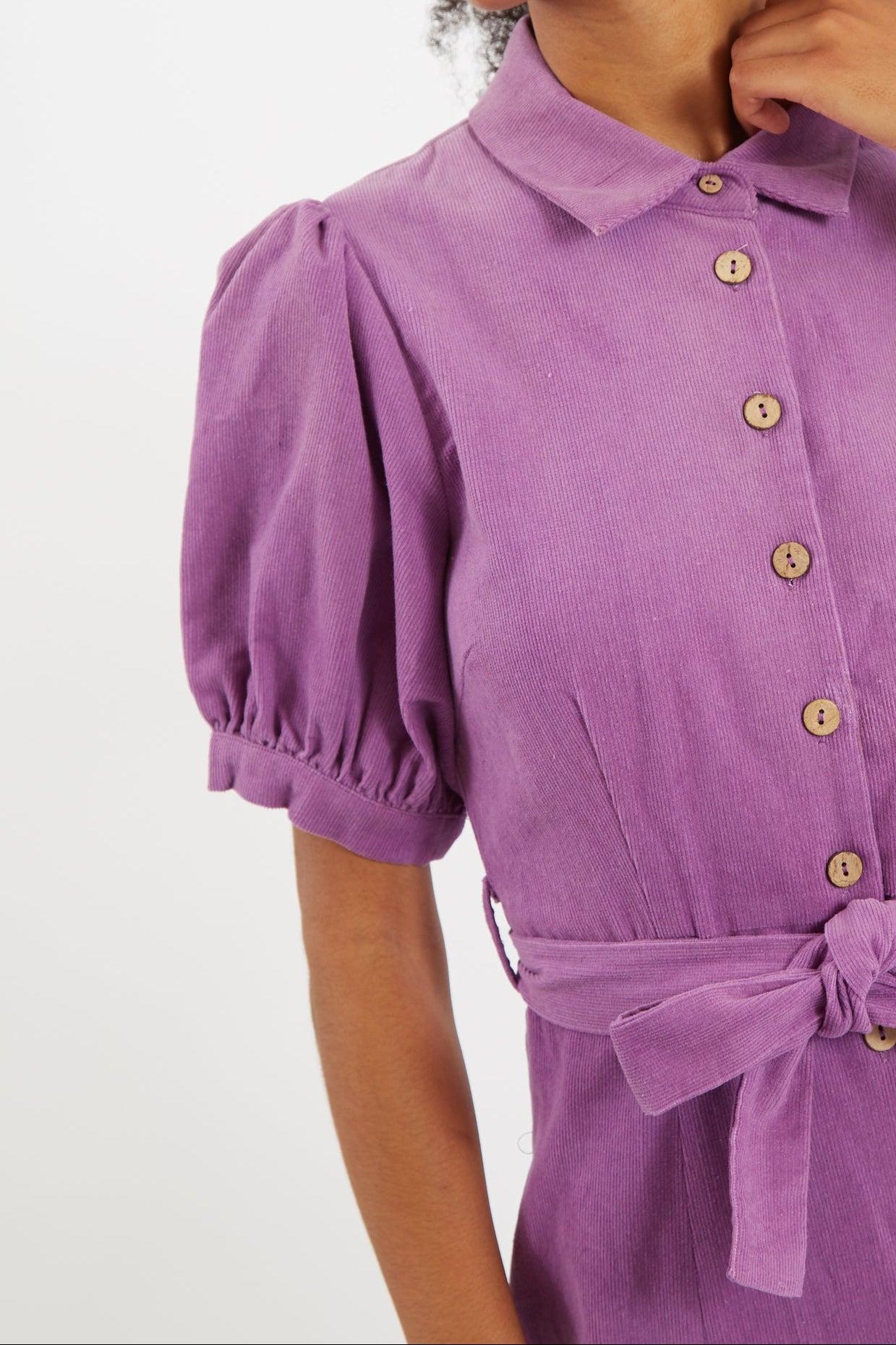 Mollie Baby Cord Midi Dress Lilac