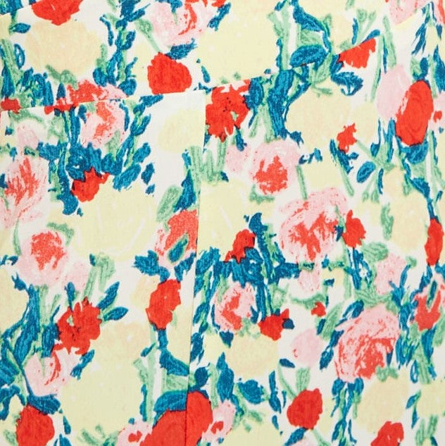 Louche Corina Monet Flower Print Short Sleeve Midi Dress