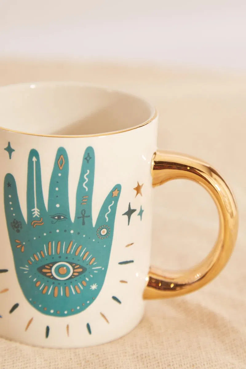All Seeing Hand Design Mug - Styled