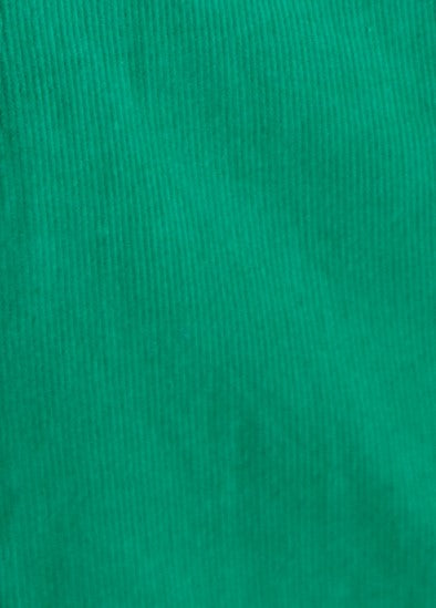 Mollie Baby Cord Puff Sleeve Midi Dress Green - Fabric & Print Detail