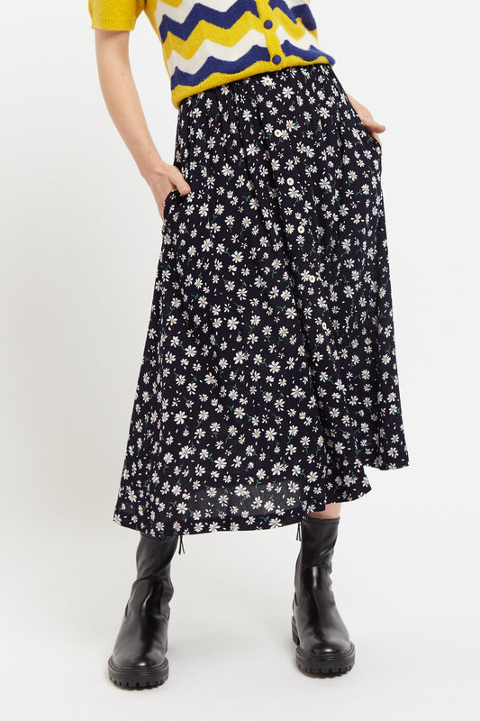 Nese Daisy Drop Print Midi Skirt