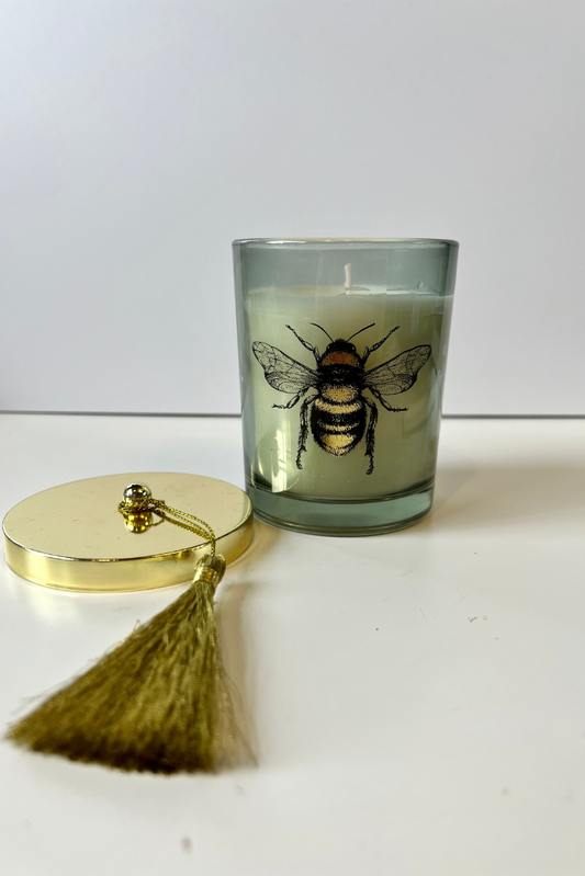 Bee Candle in Tassel Lid Pot