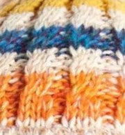 Louche Orla Striped Knitted Beanie With Faux Fur Bobble - White - Fabric & Print Detail