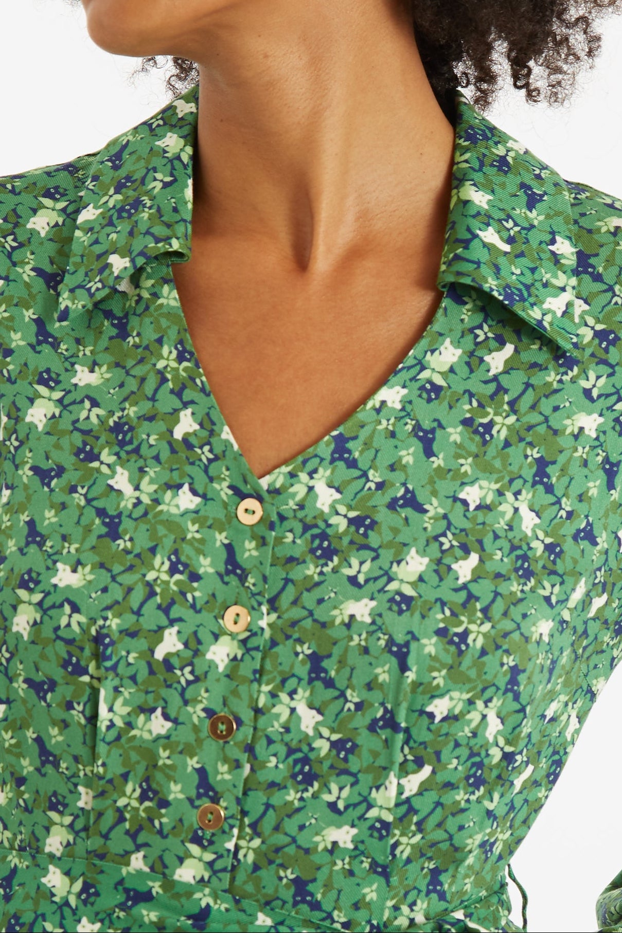 Oski Cat Camo Print Long Sleeve Jumpsuit - Detail 1