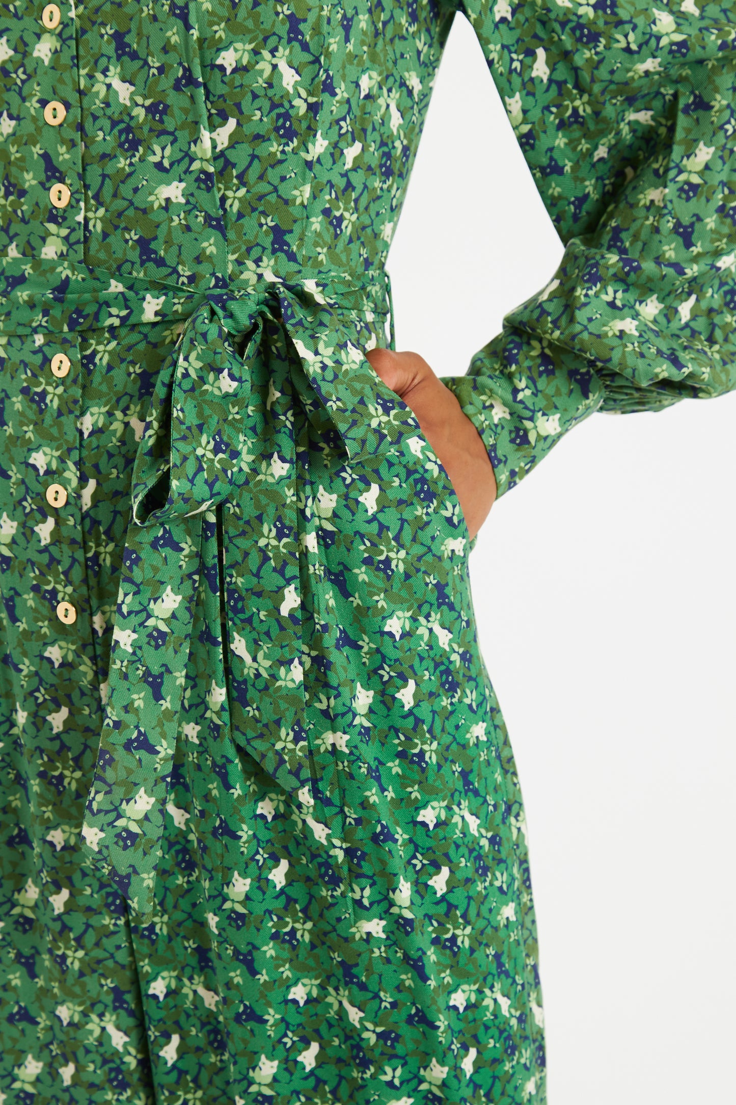 Oski Cat Camo Print Long Sleeve Jumpsuit
