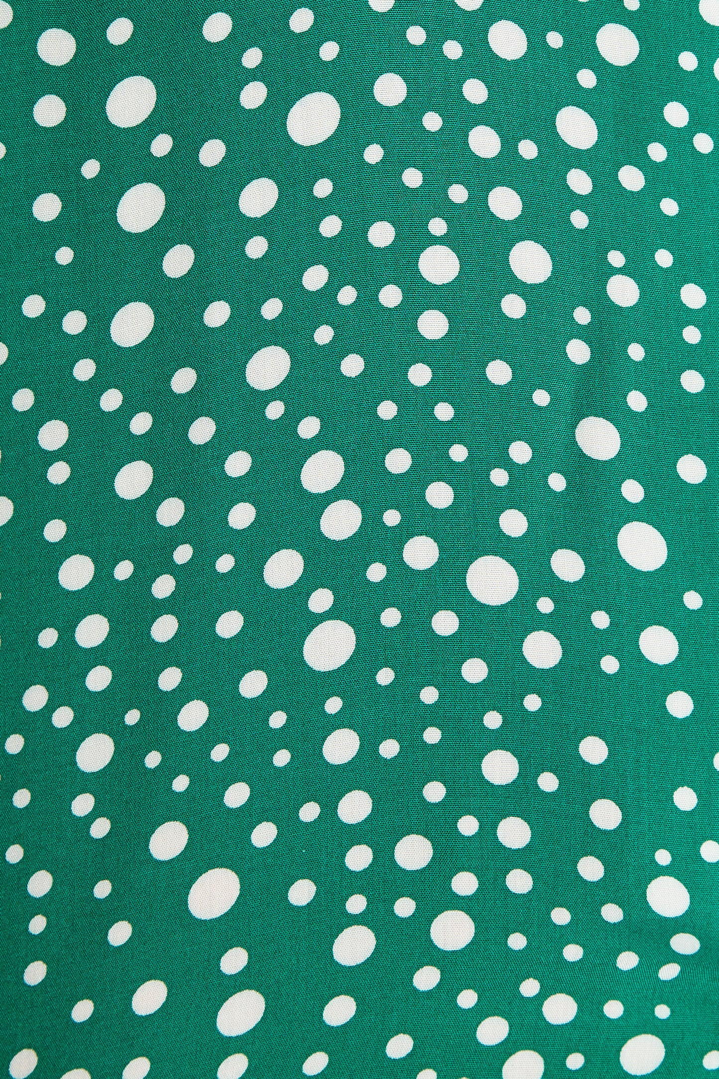 Louche Padma Spot It Print Ruffle Collar Short Sleeve Blouse Green