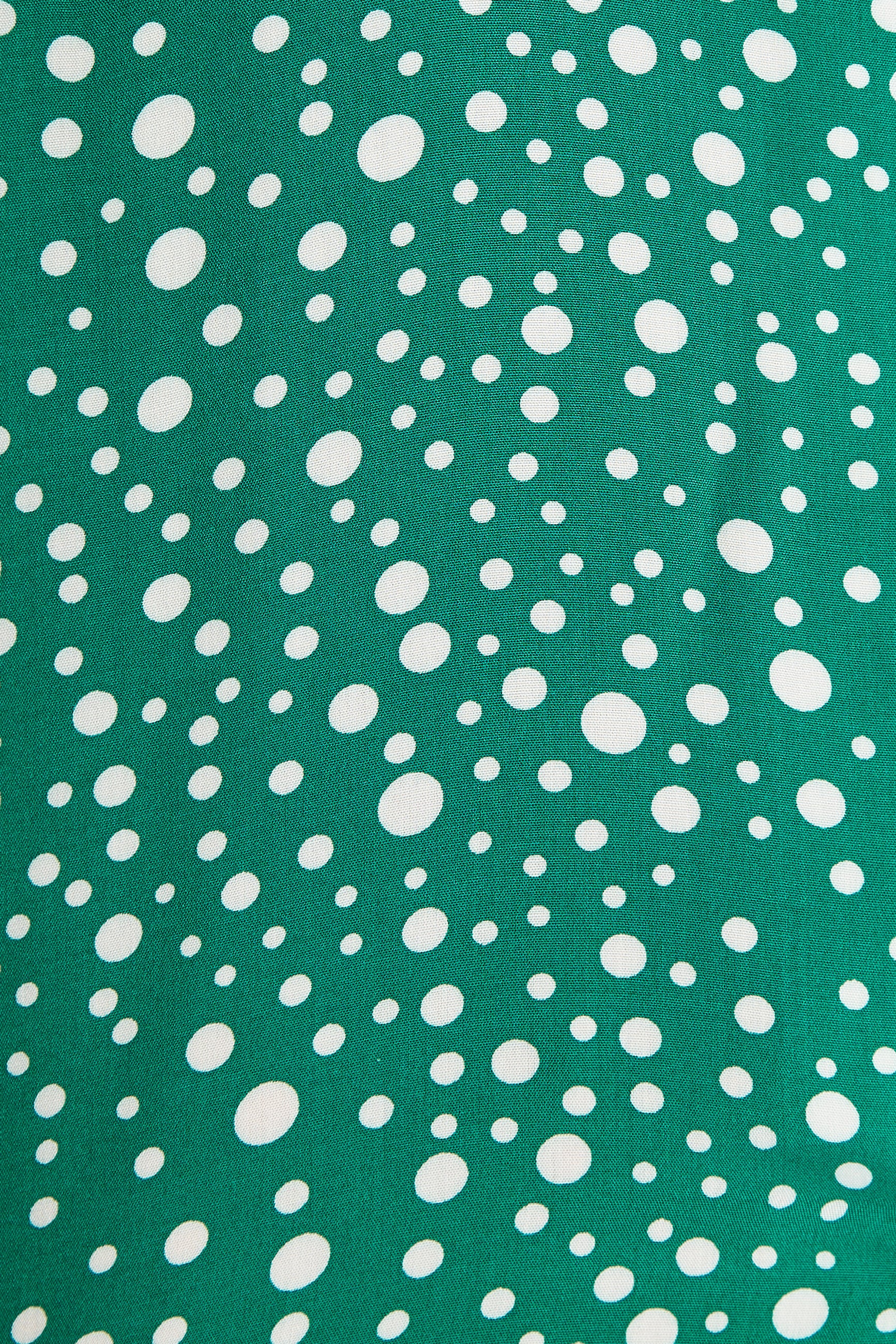 Louche Padma Spot It Print Ruffle Collar Short Sleeve Blouse Green - Styled
