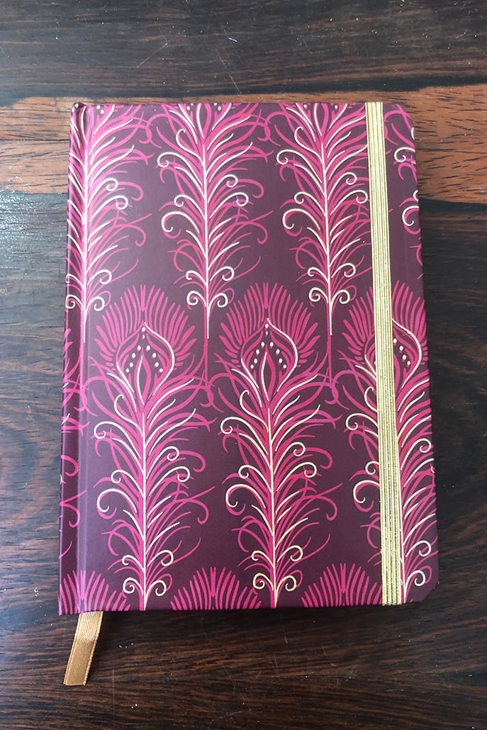 Peacock Print A6 Ruled Notebook