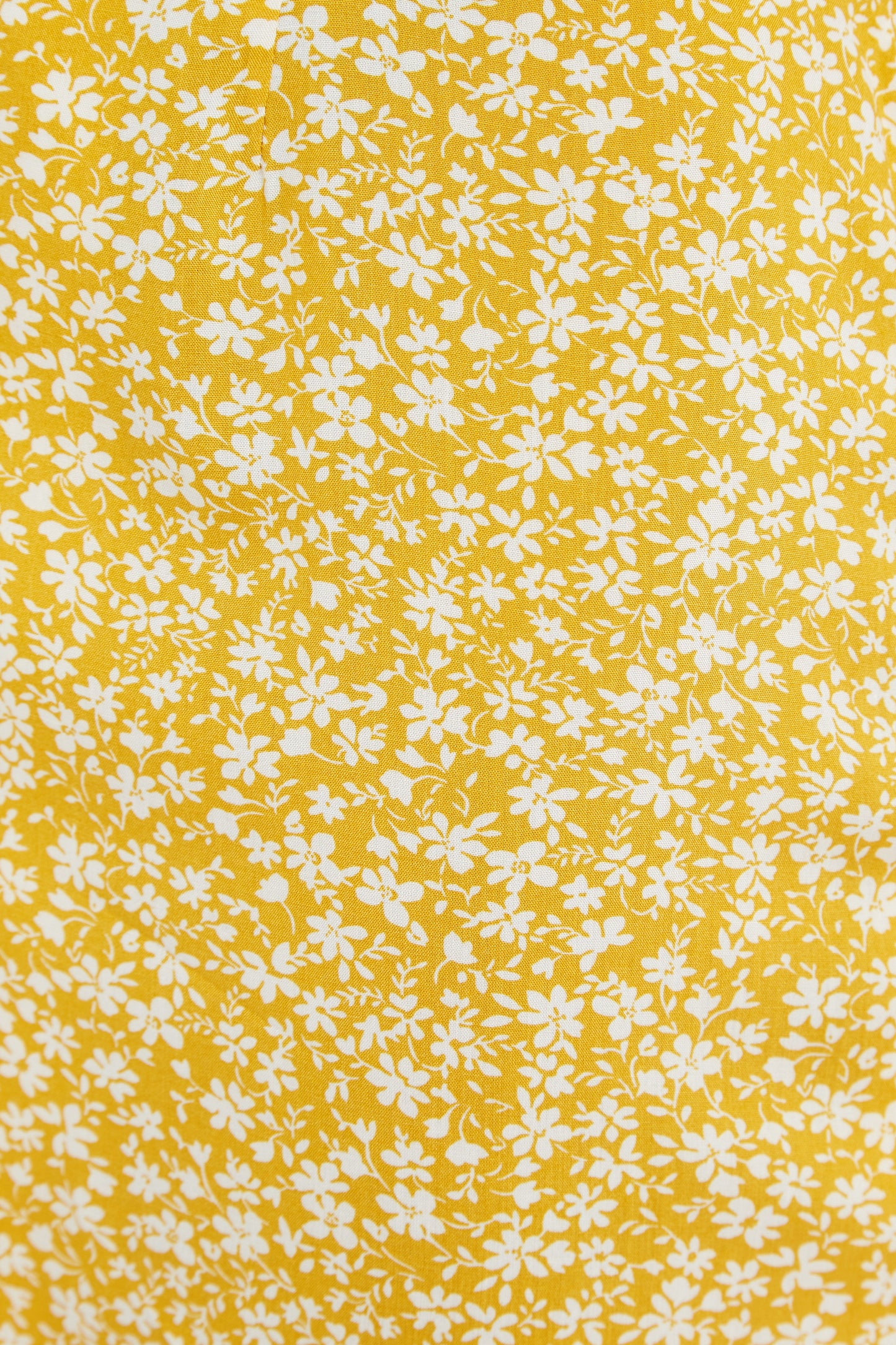 Prudence Micro Blossom Print  Short Sleeve Laced Back Mini Dress In Yellow