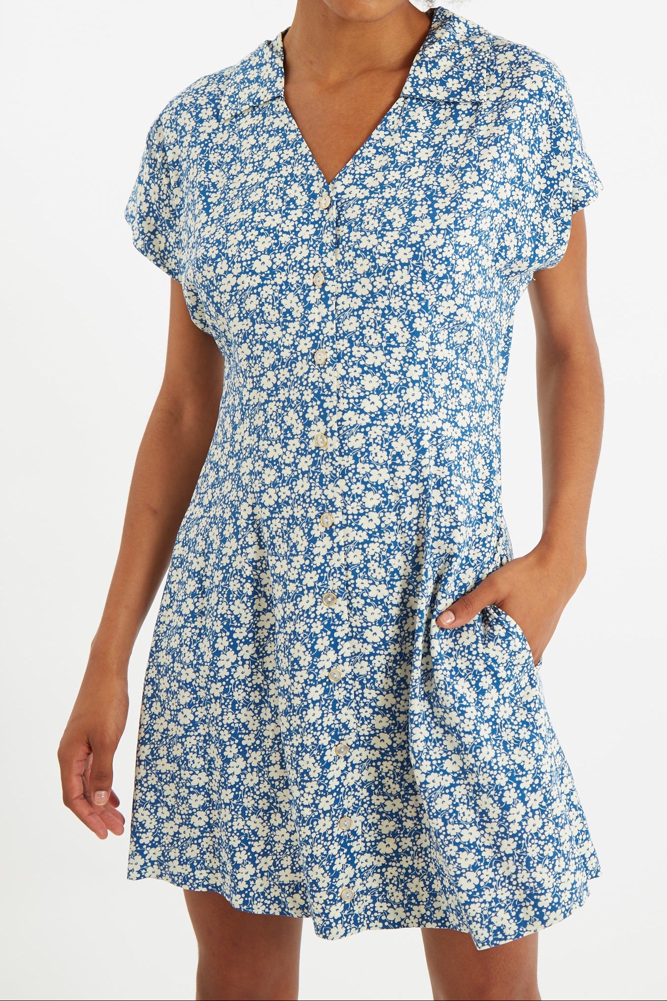 Prudence Periwinkle Mini Shirt Dress