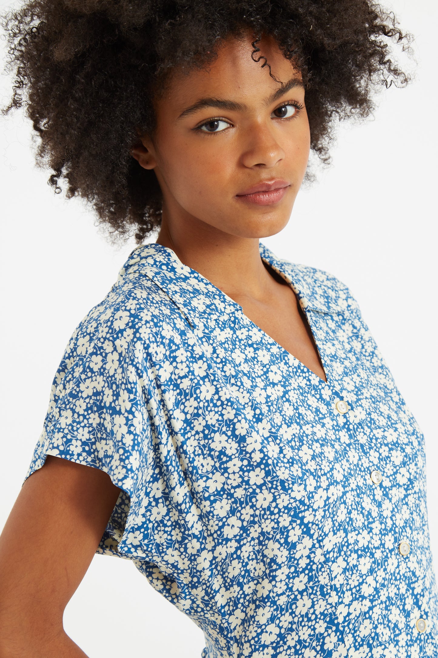 Prudence Periwinkle Mini Shirt Dress