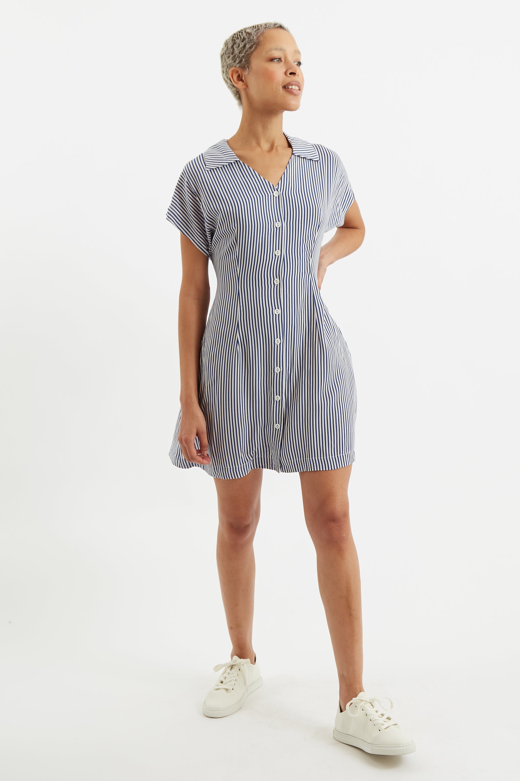 Prudence School Stripe Laced Back Mini Dress - Detail 2