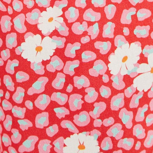 Marika Roaring Daisy Print Bowling Shirt - Fabric & Print Detail