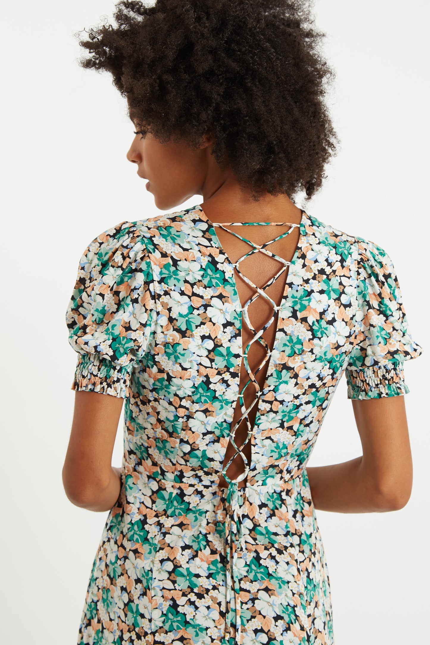 Romola Liseron Laced Back Midi Dress