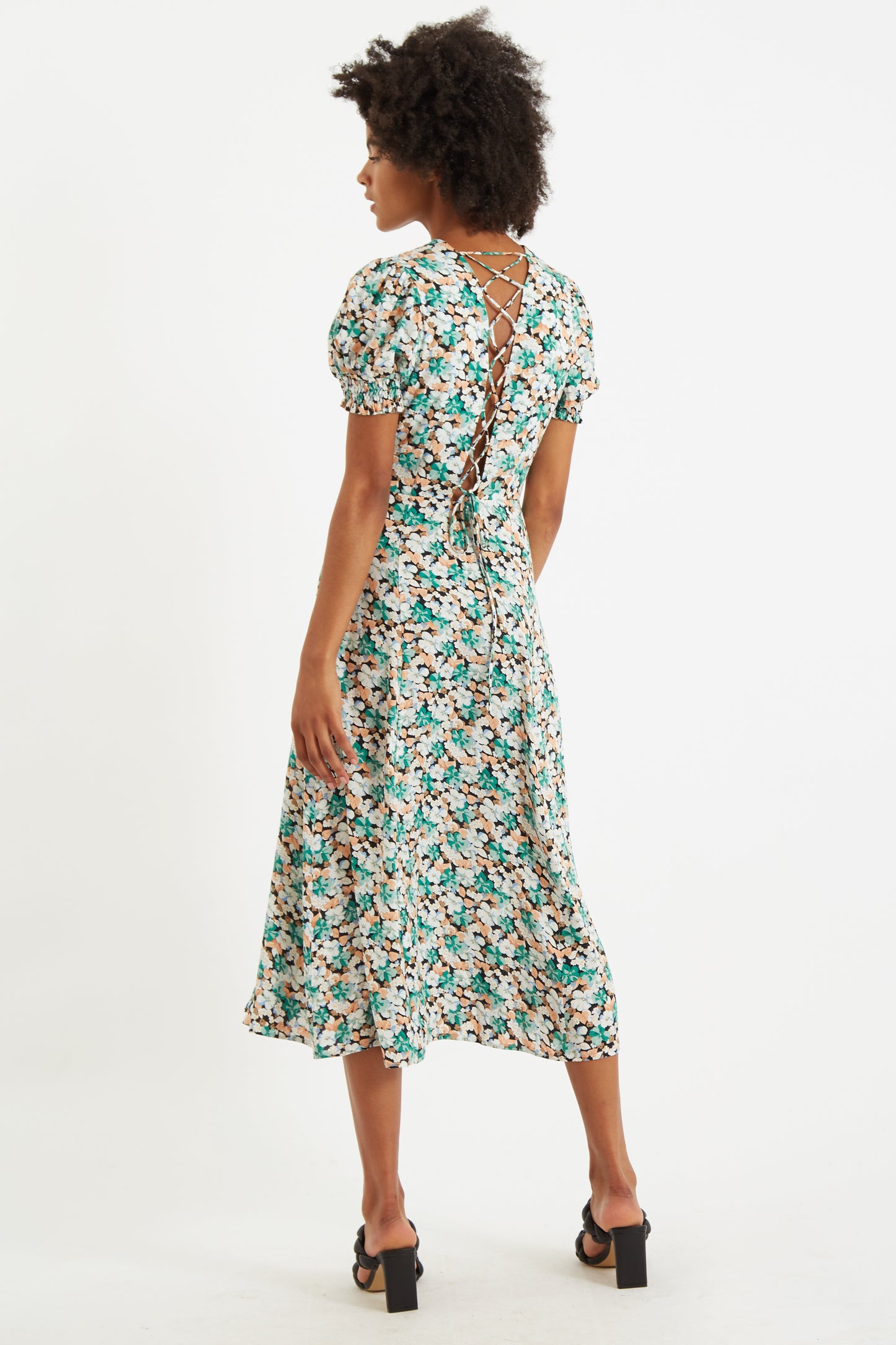 Romola Liseron Laced Back Midi Dress