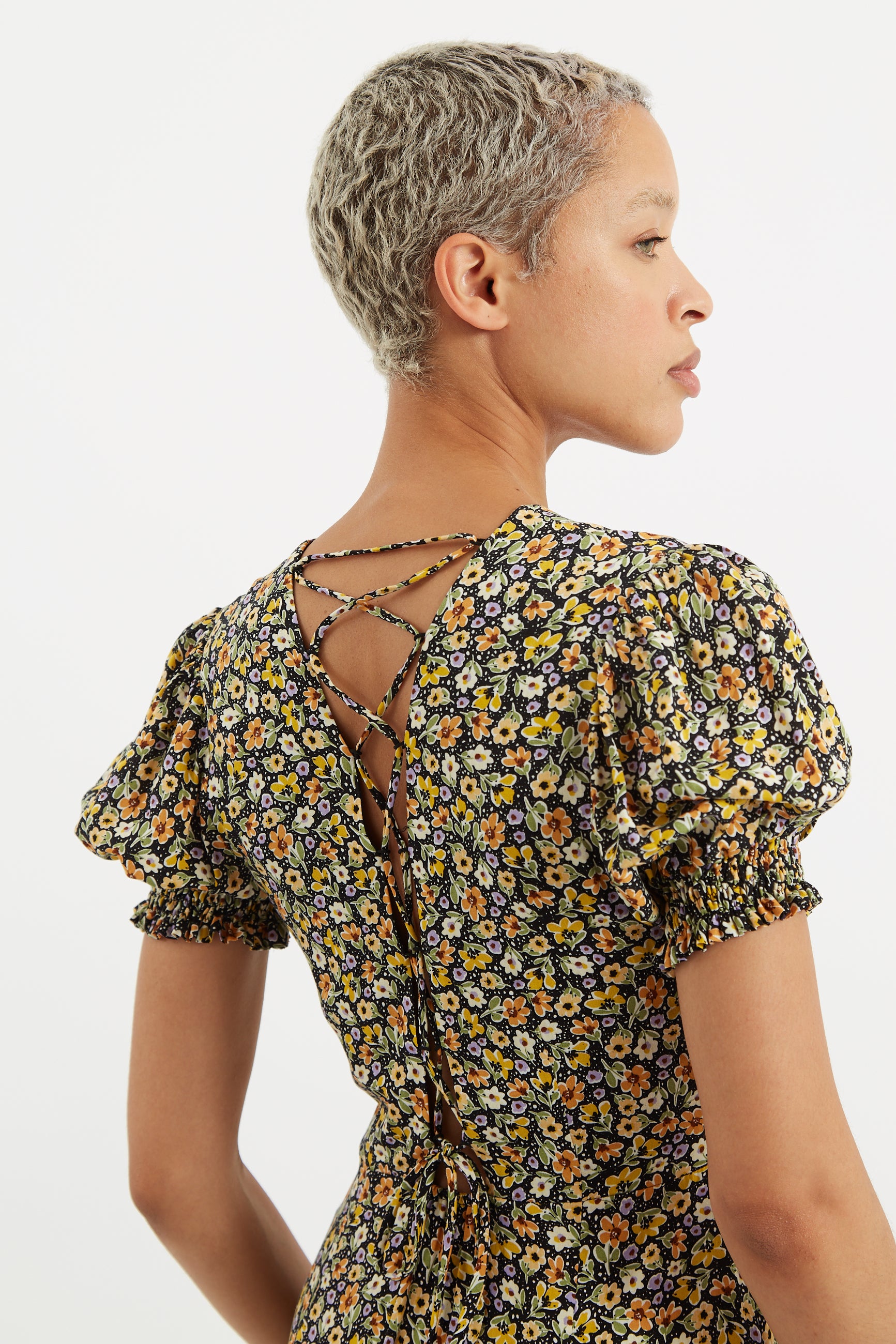 Romola Santa Fe Floral Laced Back Midi Dress - Detail 2