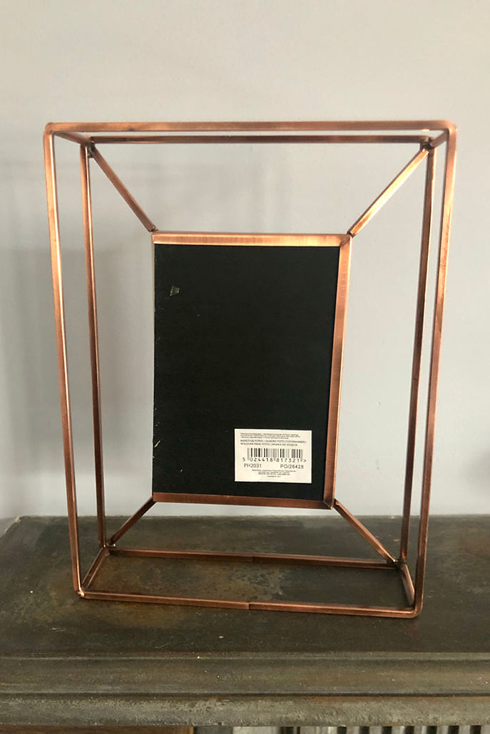 Rose Gold Metal Free Standing Photo Frame. - Styled