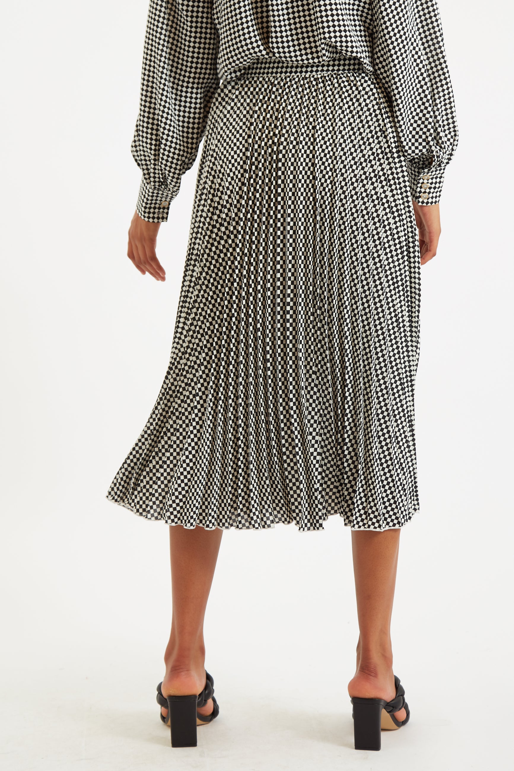 Sabina Diamonds Forever Print Pleated Midi Skirt