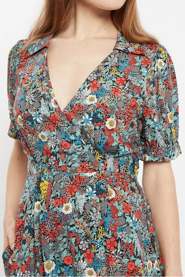 Louche Sakani Floret Print Mini Short Sleeve Dress