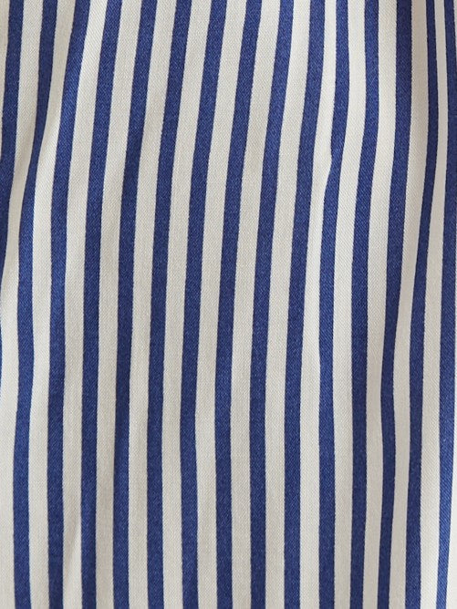 Prudence School Stripe Laced Back Mini Dress - Fabric & Print Detail