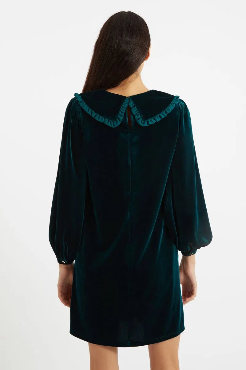 Louche Selia Velvet Statement Collar Mini Dress