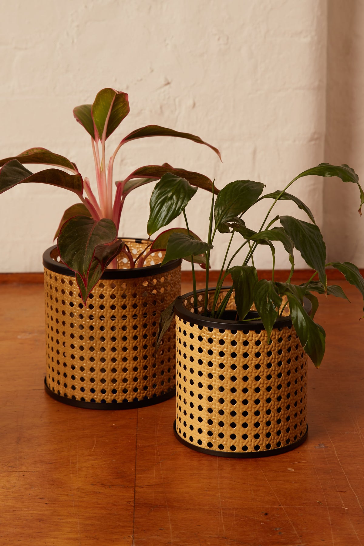 Set 2 Woven Cane Effect Planters