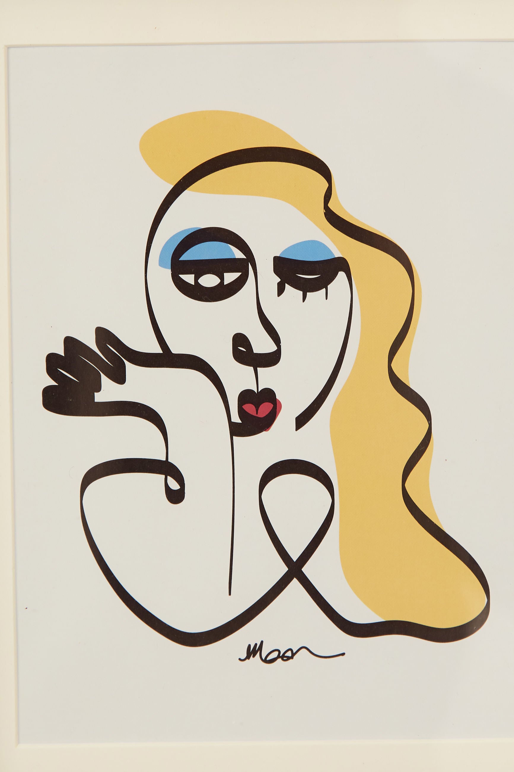 Set Of 3 Abstract Face Framed Wall Art - Detail 2