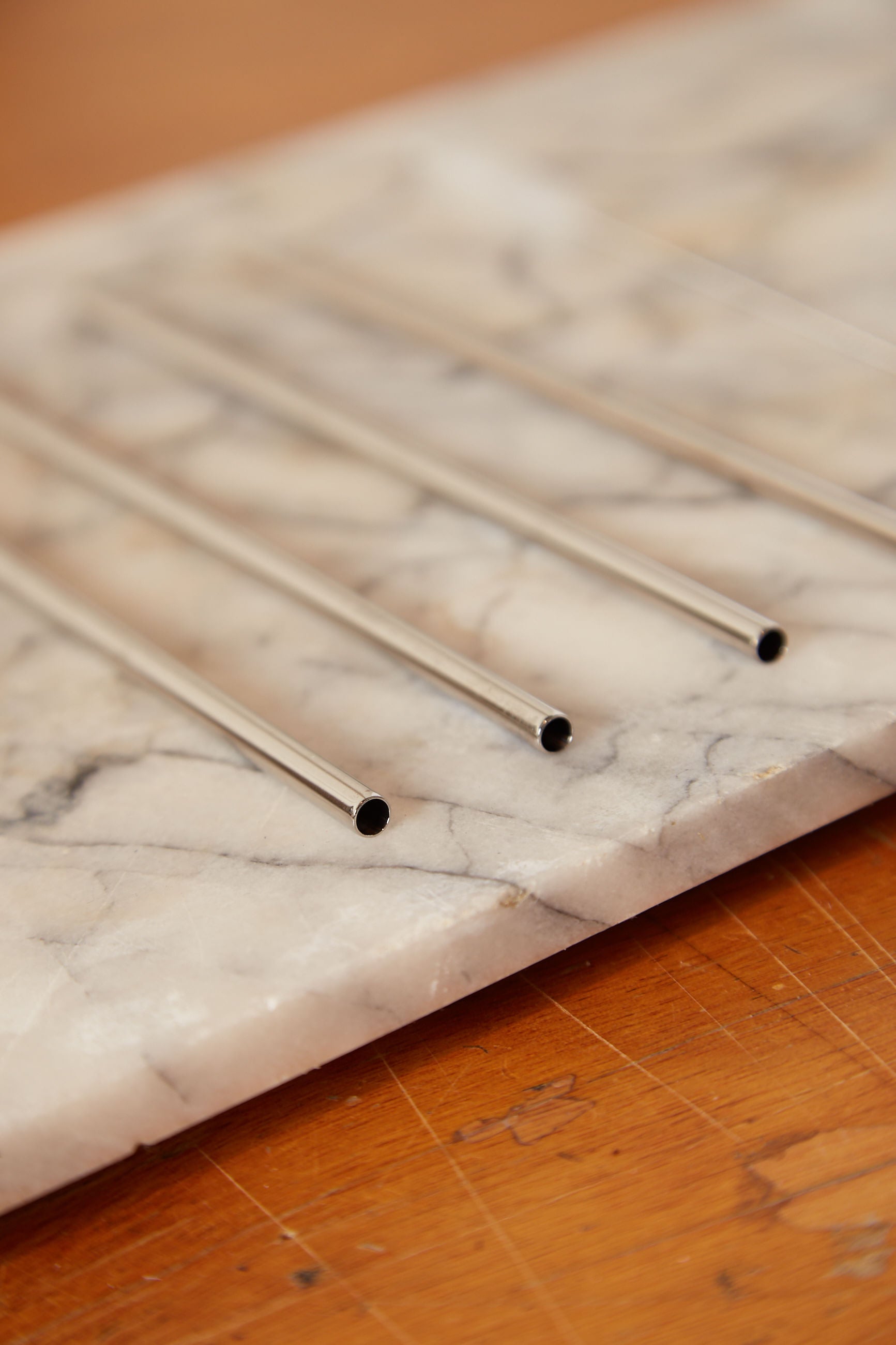 Set Of 4 Reusable Stainless Steel Straws With Cleaning Brush - Detail 1