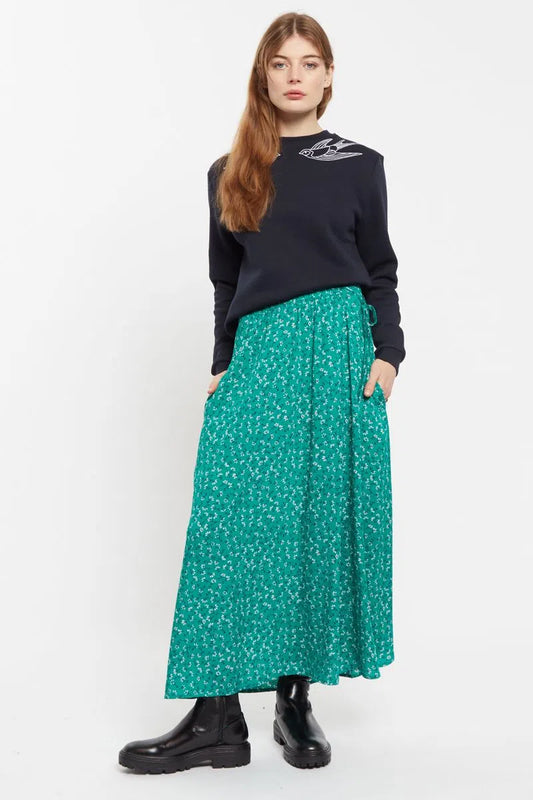 Siri Naive Ditsy Print Midi Skirt