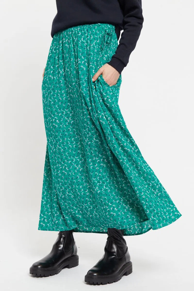 Siri Naive Ditsy Print Midi Skirt