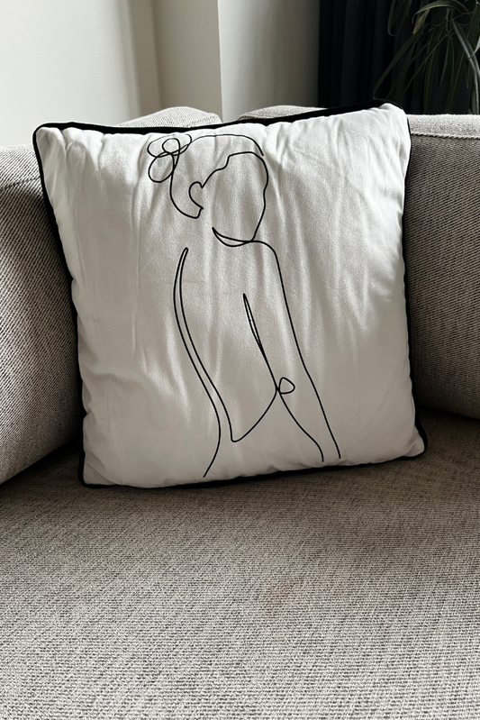 Velvet Standing Woman Cushion