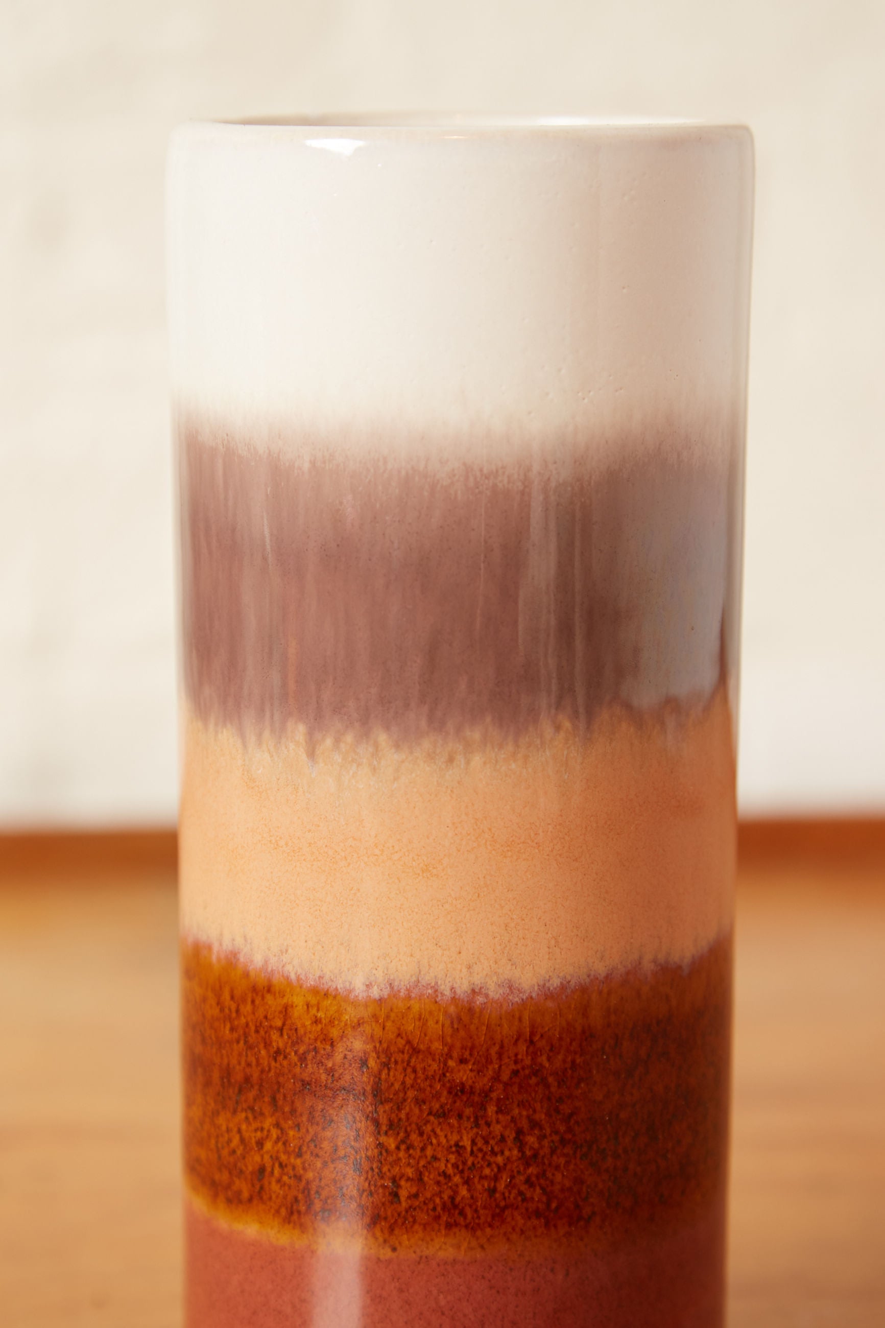 Ombre Stoneware Striped Vase - Styled